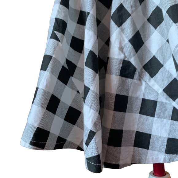 SUPREME BEING - Full Circle Skirt black and white plaid - Elastic Waist - small - Picture 4 of 11
